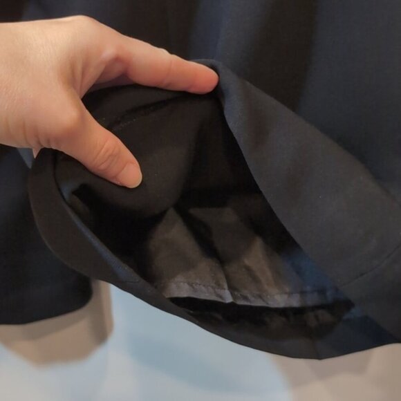 Bianca Nygard Pleated Satin Dress Pants Wide Leg High Rise Womens Size 12 Black - Picture 11 of 15